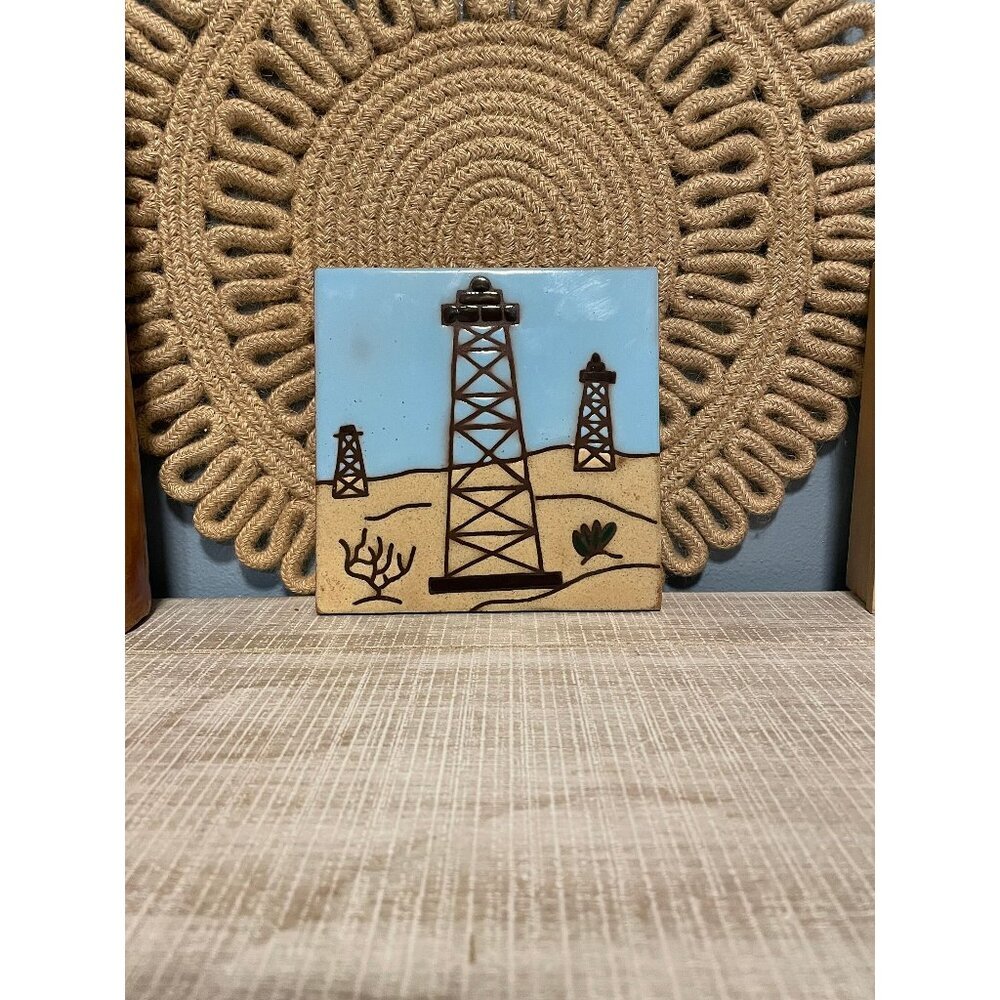 Vintage Fiesta Tiles, Oil Rig Tile, 1983, Phoenix Arizona